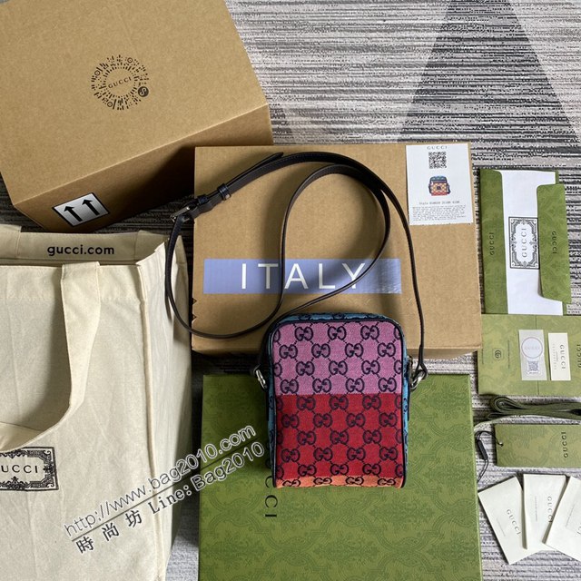 Gucci新款包包 古馳GG Marmont系列斜挎包 Gucci彩色布小包 658659  ydg3238